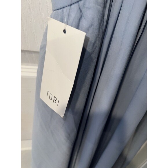 Tobi Maxi Dress Womens M Chiffon Formal Bridesmaid Light Blue Prom Side Slit New - Picture 4 of 10